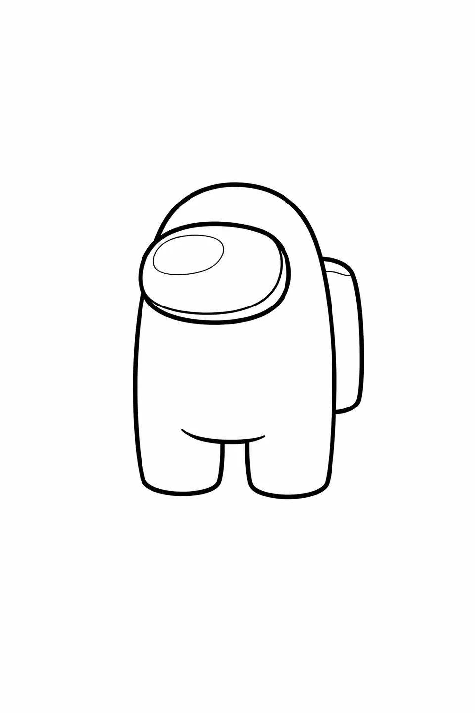 Among Us red crewmate in rounded spacesuit with glass visor standing upright facing forward