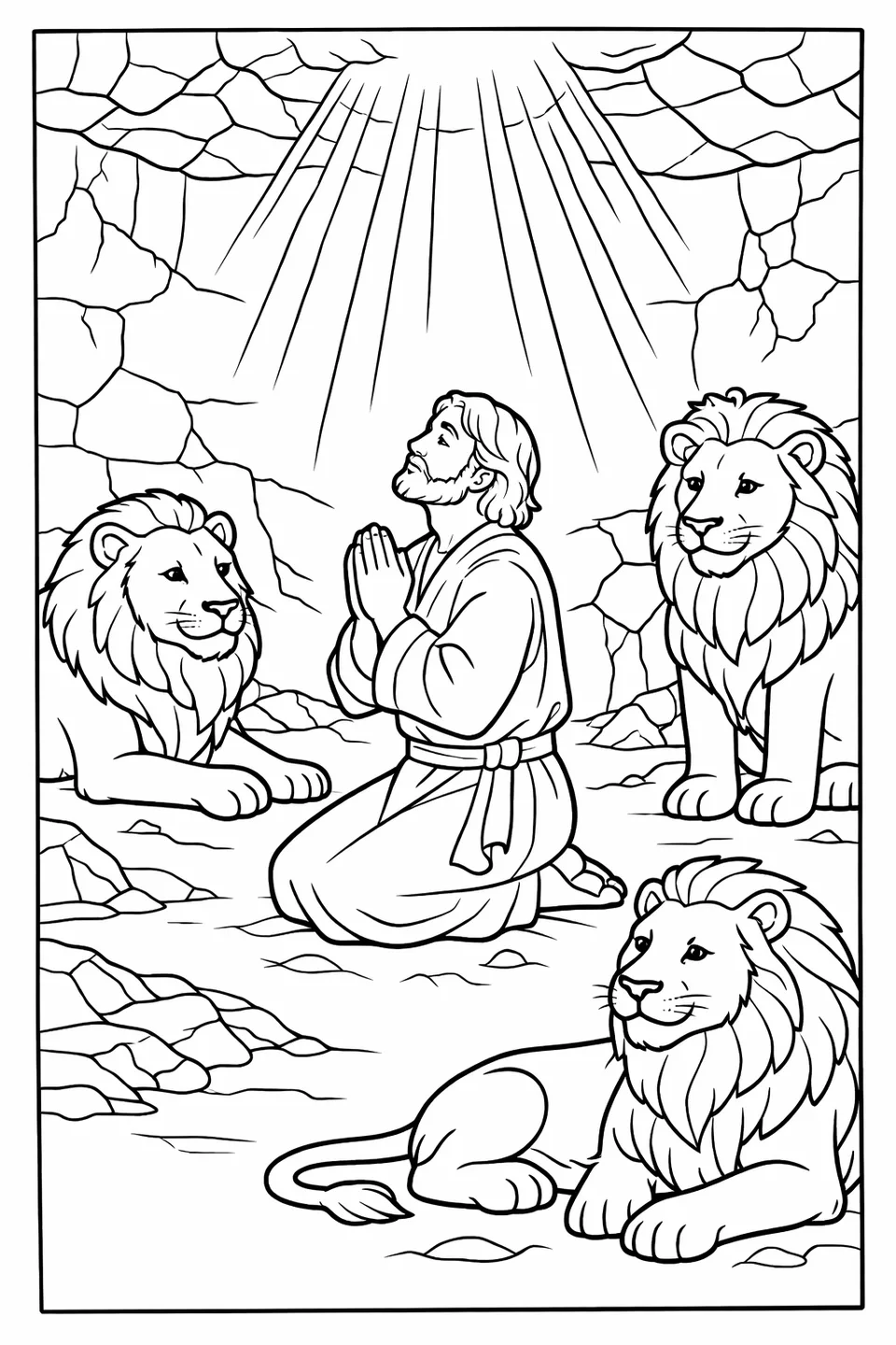 Daniel and the Lions Den Coloring Pages