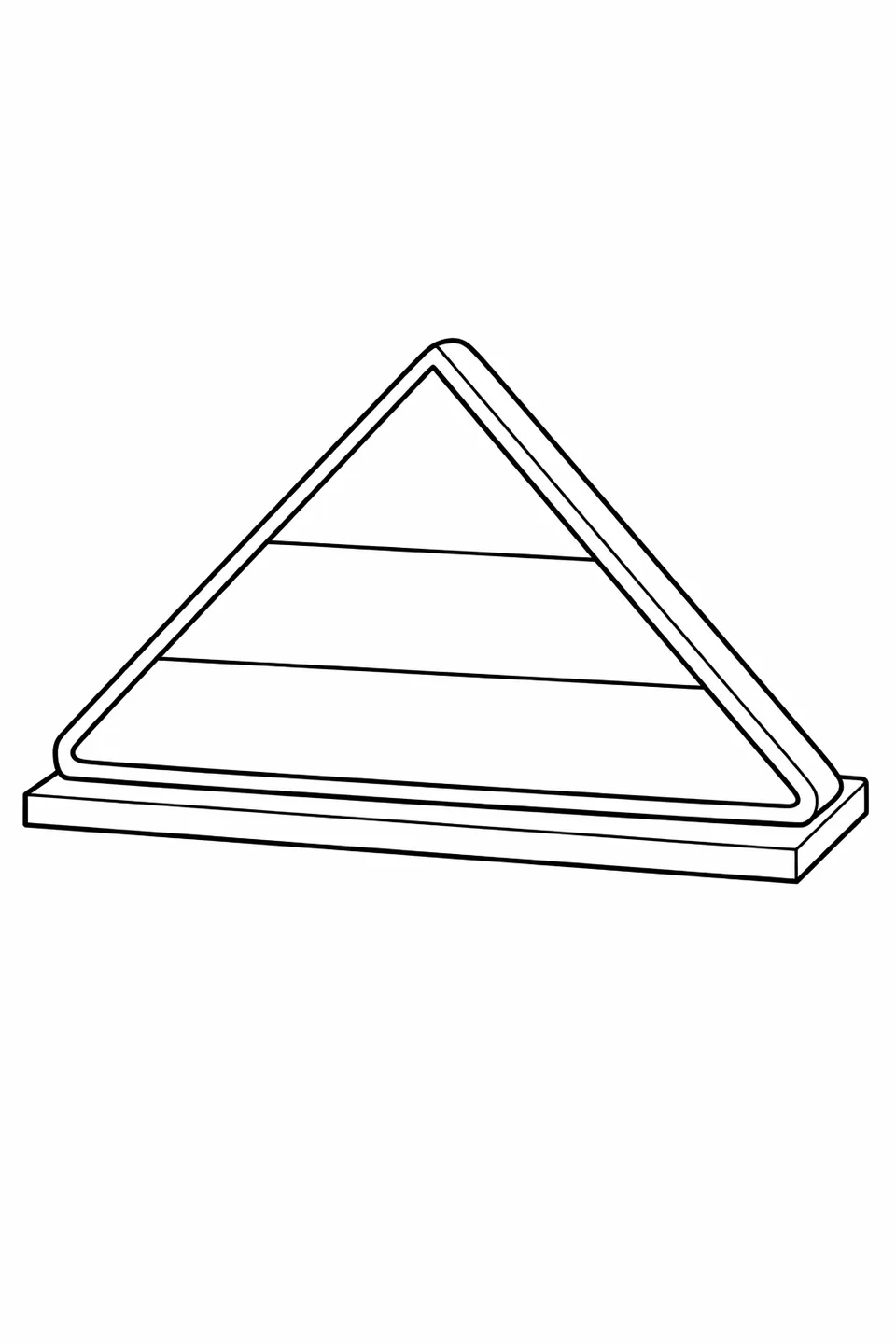 Gabon flag folded into a triangle resting on a ceremonial display stand