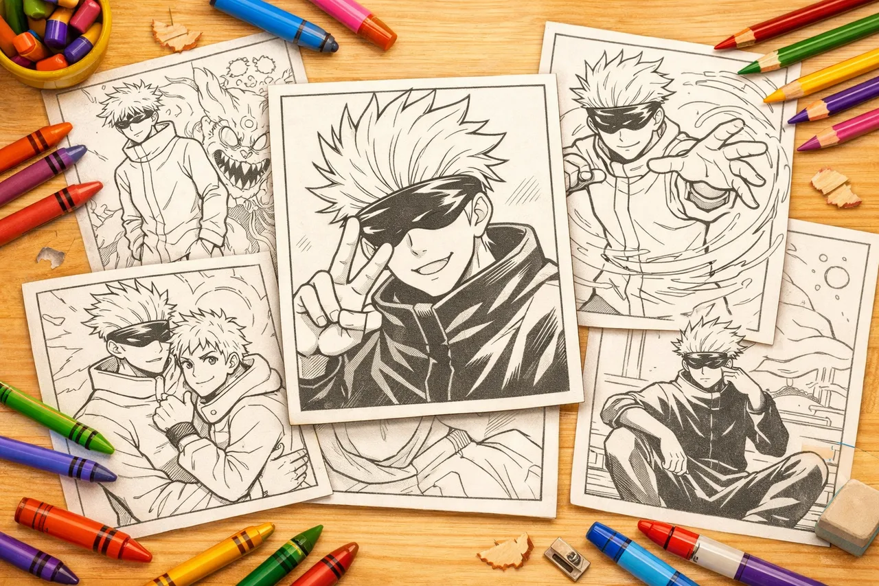 Gojo Satoru from Jujutsu Kaisen Coloring Pages