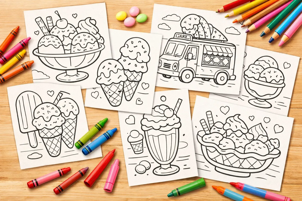 Dibujos de Helados para Colorear