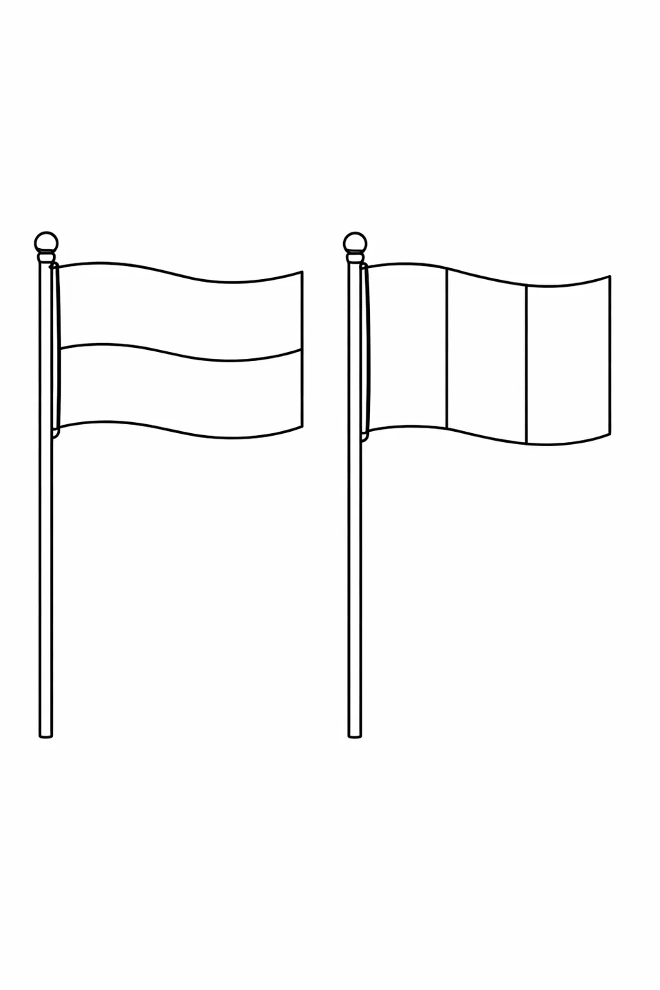Monaco flag and French tricolor flag on two matching flagpoles placed side by side