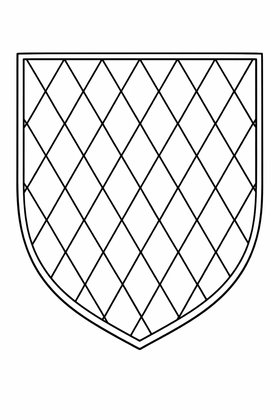 Close-up outline of the Grimaldi shield with alternating diamond lozenge pattern in a grid arrangement