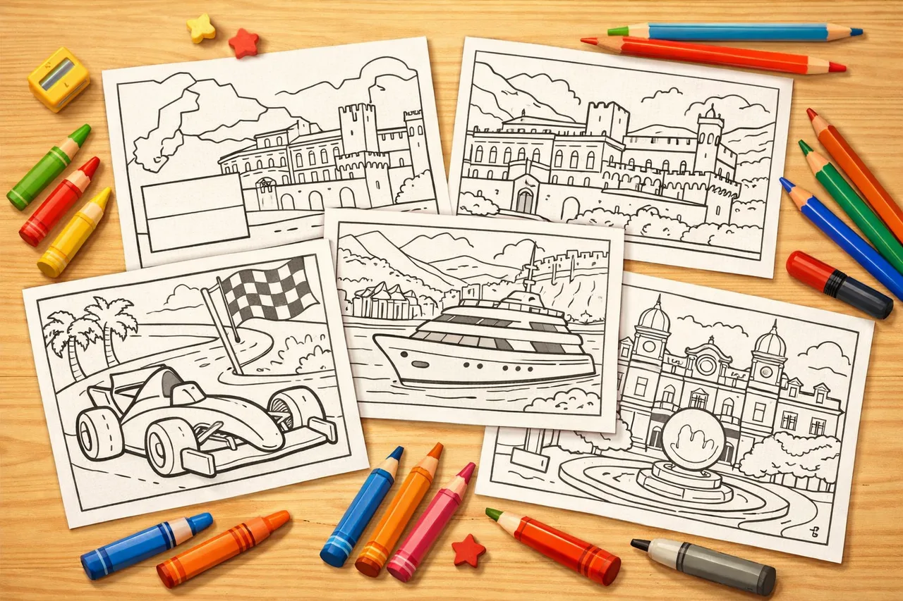 Monaco Flag Coloring Pages